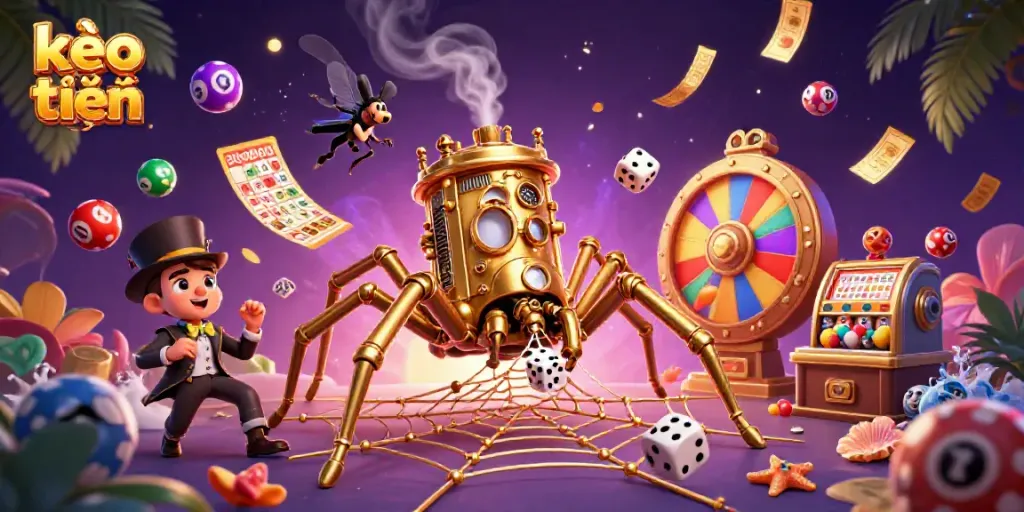 Engage with kèo trực tuyến through dynamic colorful scenes of lottery excitement and steampunk adventures.