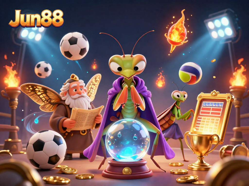 Engage with dynamic sports action in Jun88's casino scene featuring vibrant characters and gambling elements.