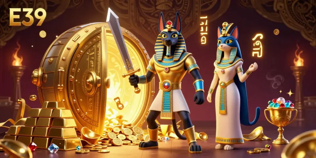Experience the thrill of E39 with 3D characters plunging into gold and treasures.
