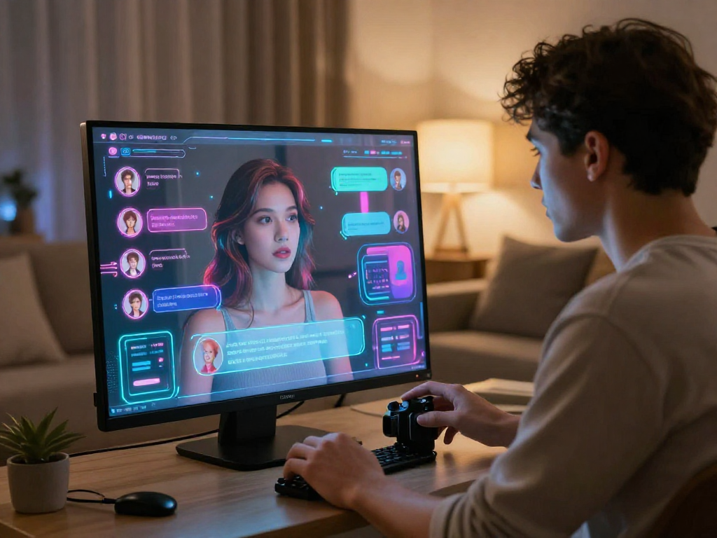 Dynamic interaction in AI sex chat showcasing emotional connection and digital intimacy.