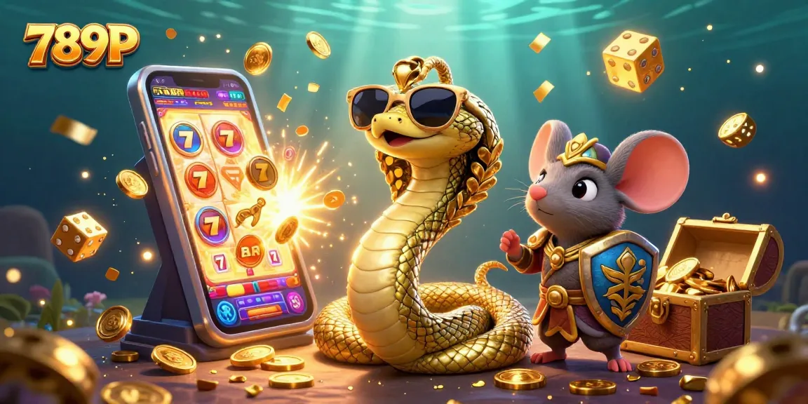 Engage with 789P's thrilling casino games featuring slot machines and jackpots in a vibrant scene.