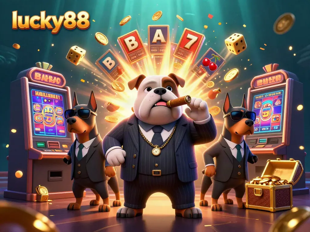 Experience the excitement of lucky88 with a vibrant 3D scene featuring casino characters and dynamic game elements.