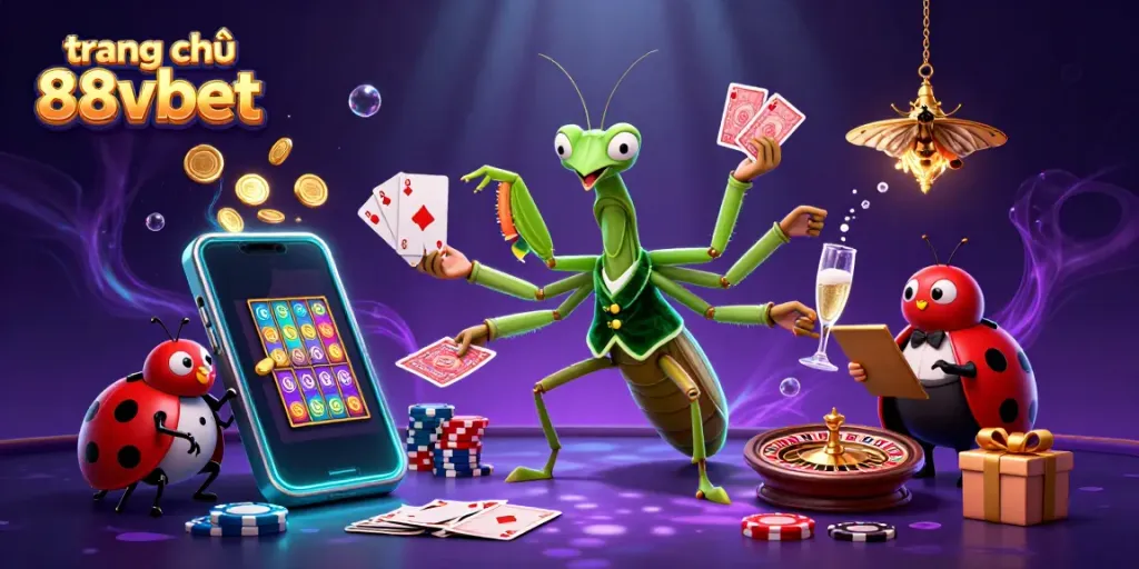 Engaging scene featuring 3D characters celebrating at trang chủ 88vbet casino with games and excitement.