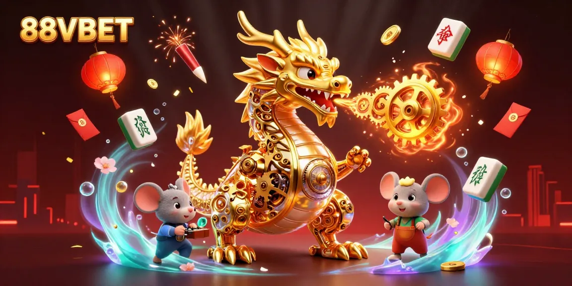 Engage with thrilling games at 88VBET featuring a dynamic dragon scene with golden elements.