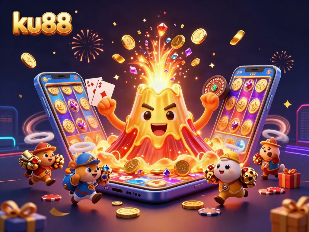 Experience the thrilling eruption of treasures at ku88 casino with vibrant gaming elements.