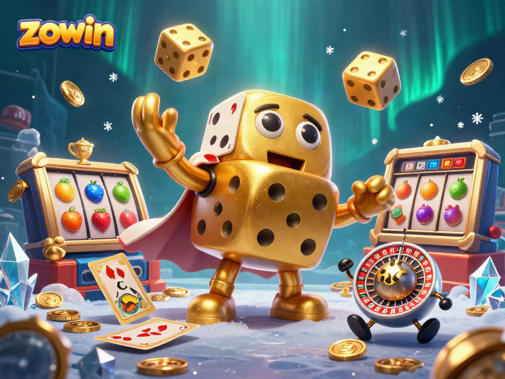Experience exhilarating wins at ZOWIN with a vibrant scene showcasing iconic casino elements.