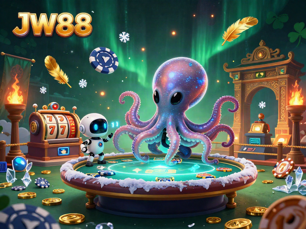 Experience thrilling gameplay with JW88 in this vibrant casino illustration.