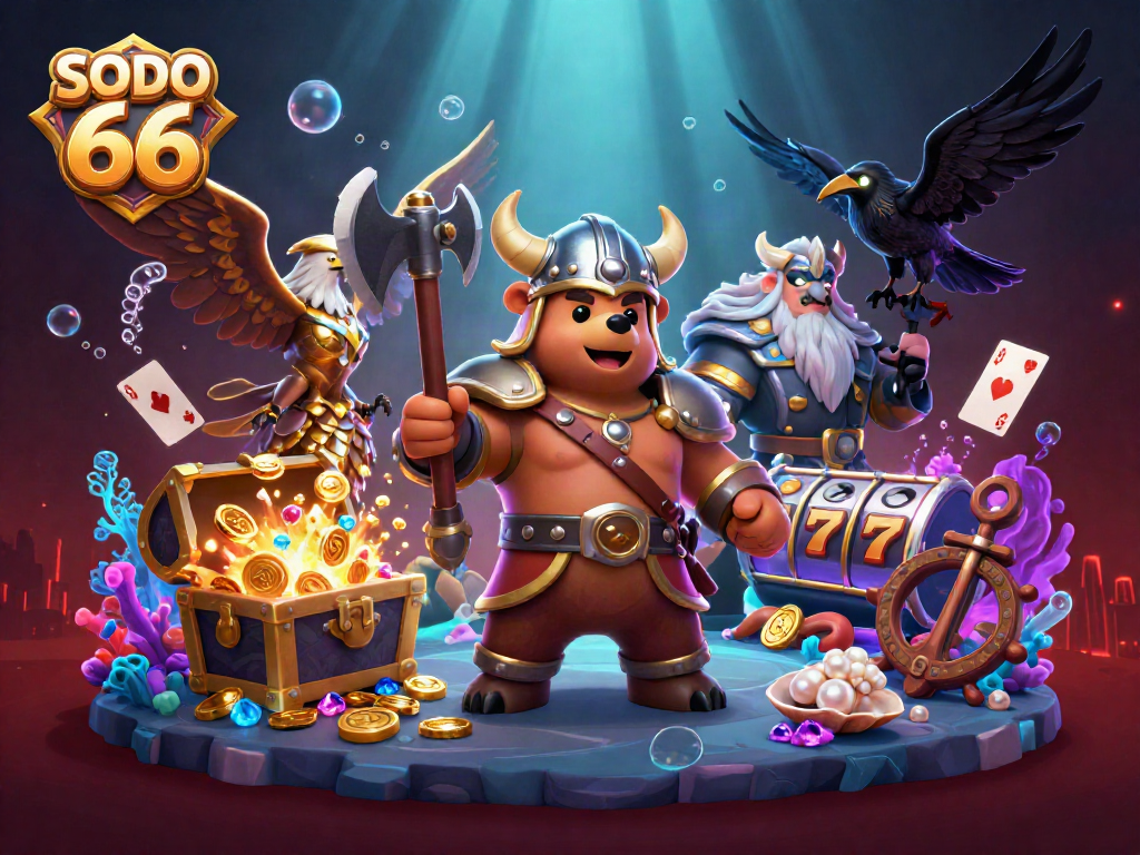 Experience thrilling gameplay with SODO 66 as a Viking bear and Valkyrie eagle unite for epic wins.
